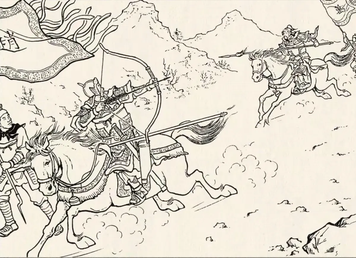 蜀军丢失街亭，赵云奉命断后。曹魏大将在后追赶，见到赵云不敢向前，两军远远对峙。对峙到黄昏，赵云率部徐