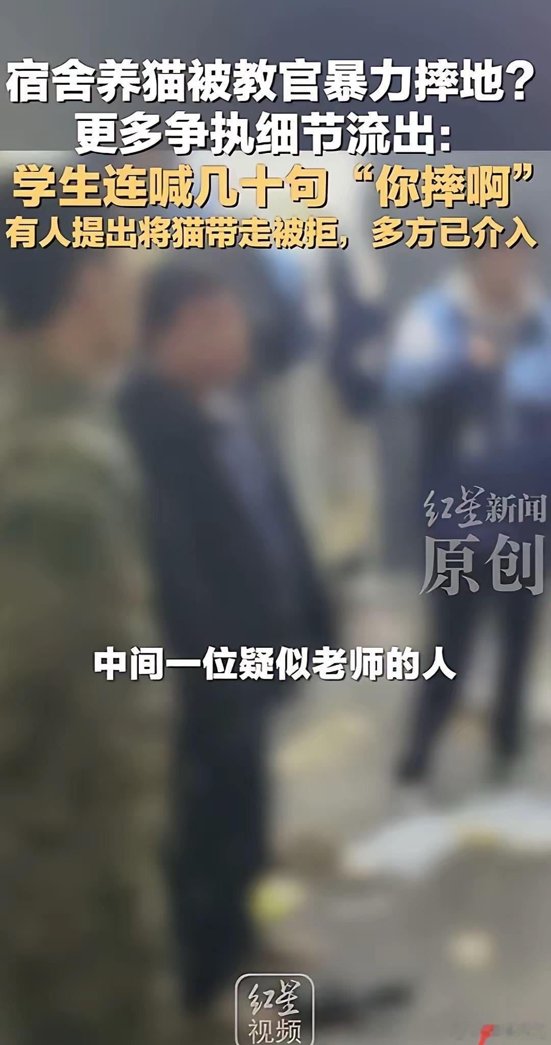 学校教官摔猫事件处理结果出来了：已经辞退并要求其赔礼道歉。首先教官的身份不是教师