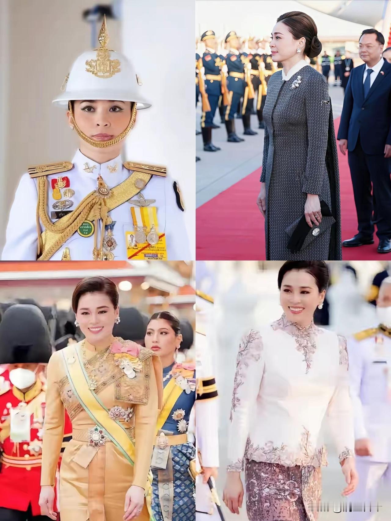 泰国王后素提达真是个传奇人物。她47岁，有华裔血统，妈妈曾是空姐。她大学学传播学