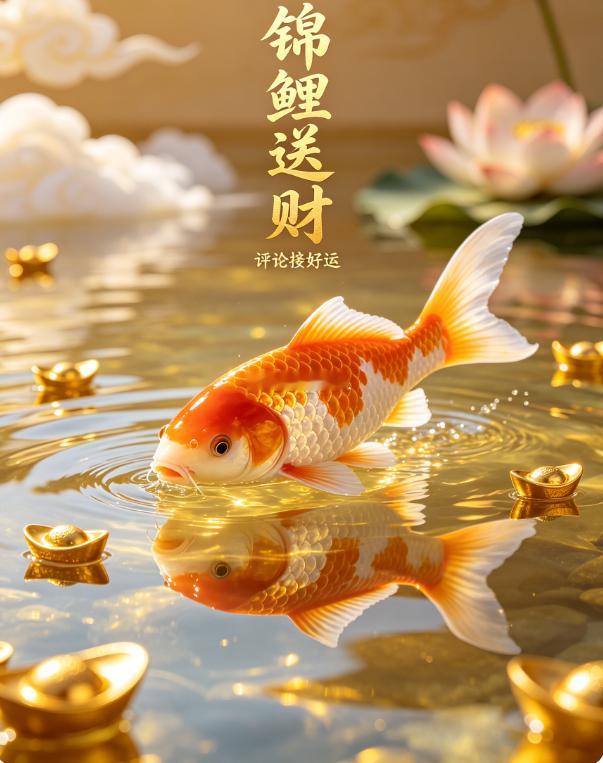 锦鲤携财而至，留下评论接住这份财运