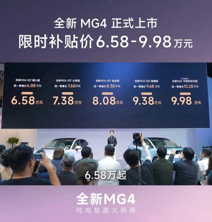 MG4半固态电池9.98万绝杀自上汽MG透露半固态电池量产上车的消息以来，引起业
