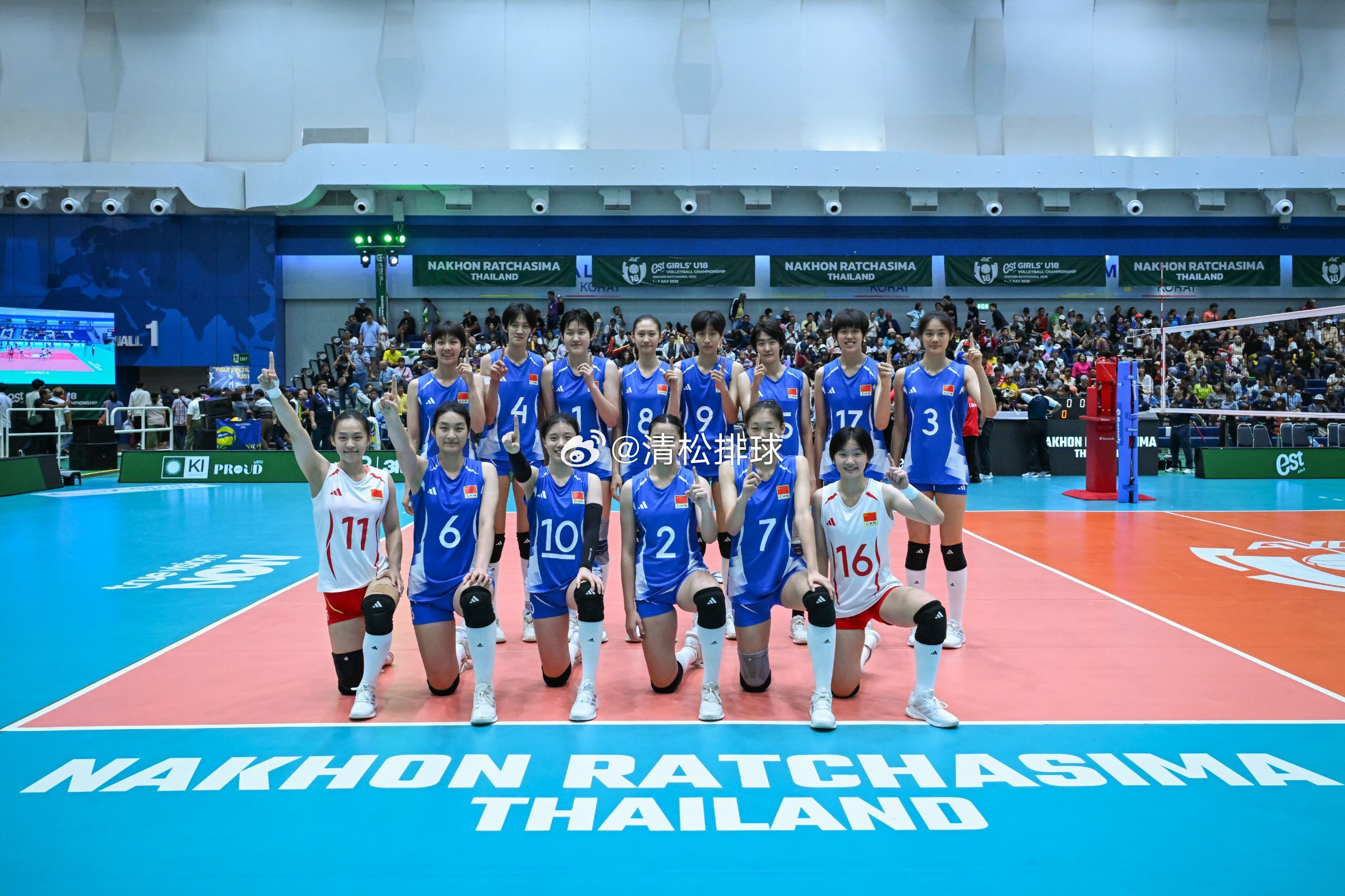 中国U18女排3-0韩国（亚锦赛决赛）中国女排个人得分司静雨：17分（12扣5中