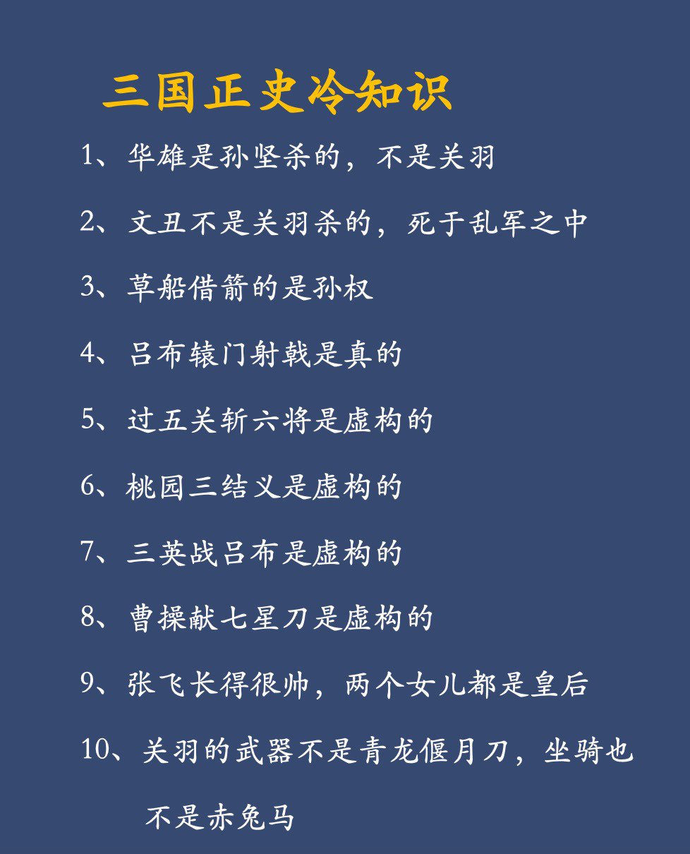三国历史冷知识，都来看看吧