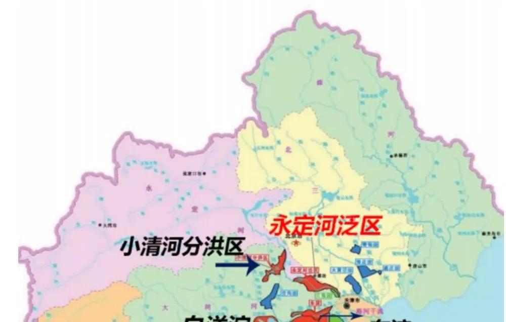 海河流域一共28处蓄滞洪区，其中位于河北保定和廊坊区域范围内的有6处，分别为：