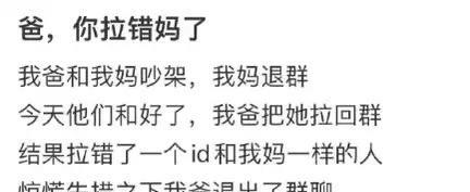爸你拉妈进错群了