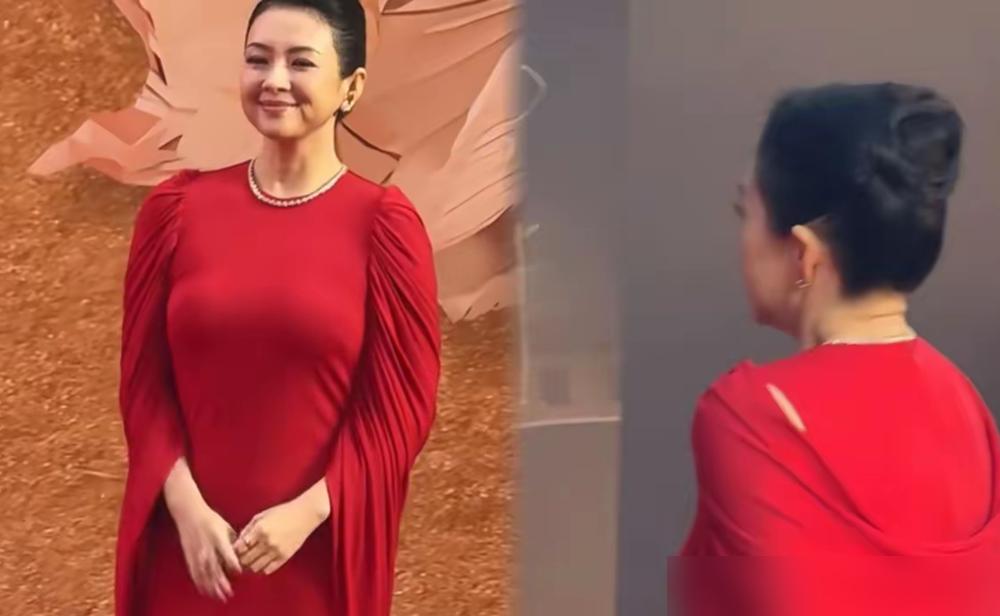47岁章子怡红裙翻车，胖成倪萍，捅刀的竟然是自己人。那件SEENUSER
