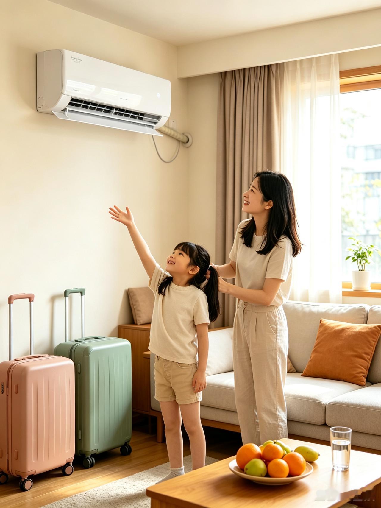 花八千换新空调，就盼着外孙回来住得舒坦安装师傅走了以后，我站在客厅里拿起遥控