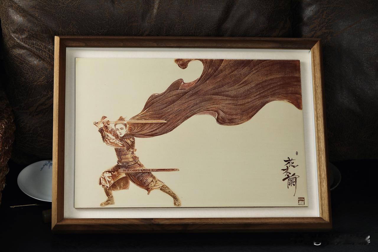 花木兰|紫砂版画|一癫刻绘丨藏品长49cm高36cm|紫砂泥紫砂陶刻技艺在