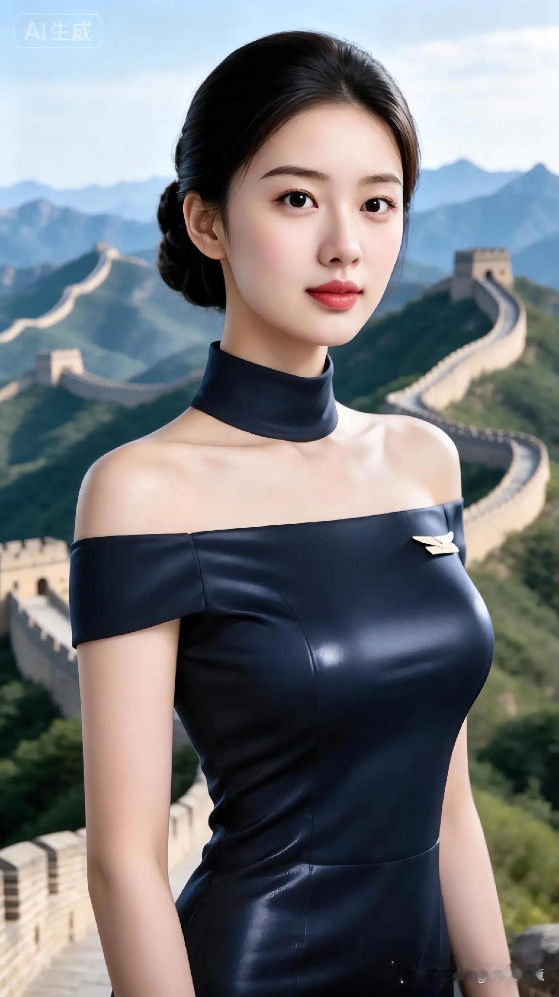 惊艳的东方美人与壮丽的长城相映成趣，尽显古典与现代的完美融合！长城旅游照