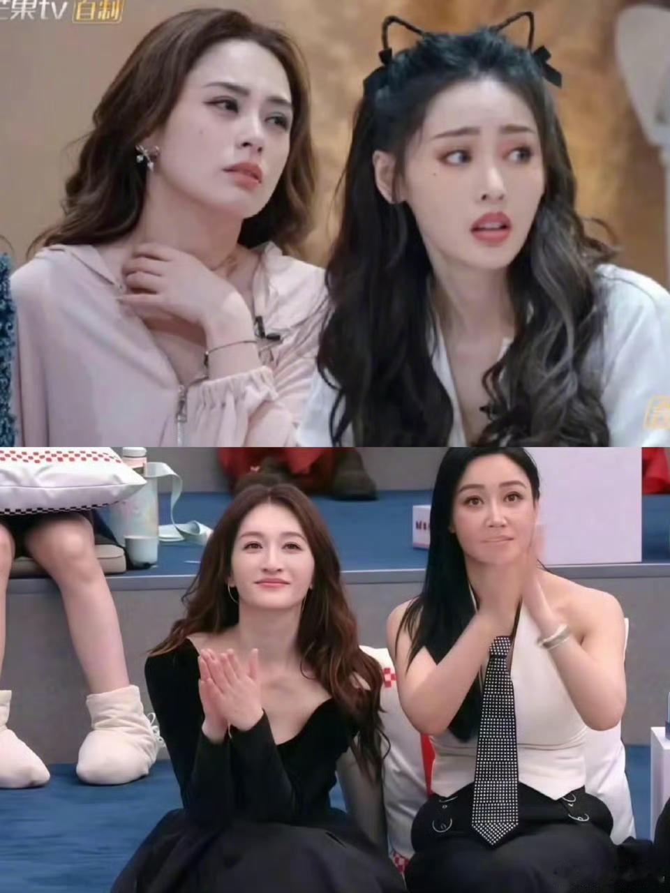 浪姐上一季的阿娇和李小冉是同款发型，妆容都好清透自然，再次感叹化妆技术只不过是为