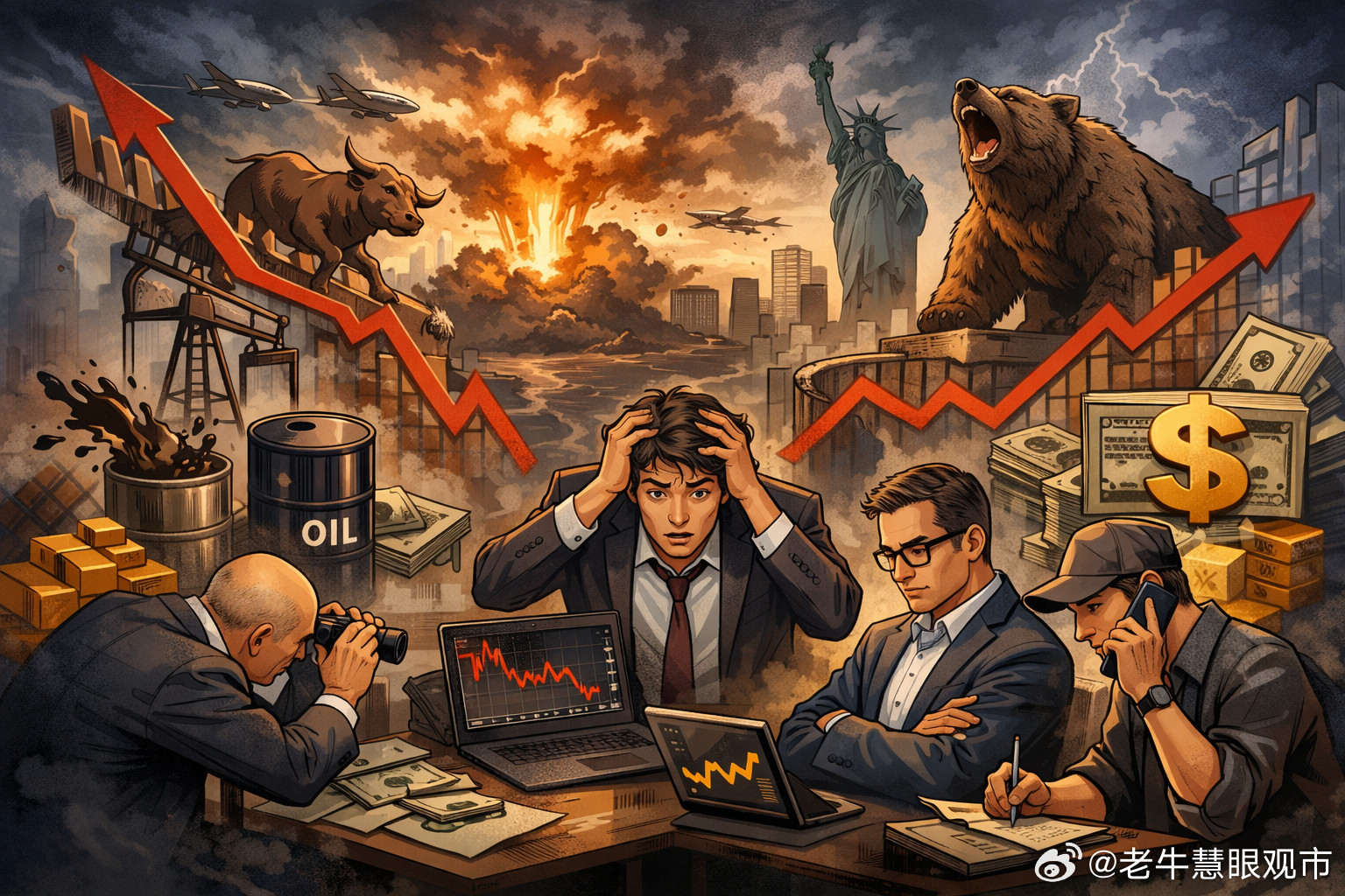 当华尔街开始集体避险，真正的考验才刚刚开始这几天的全球市场，像是被一只看不见的手