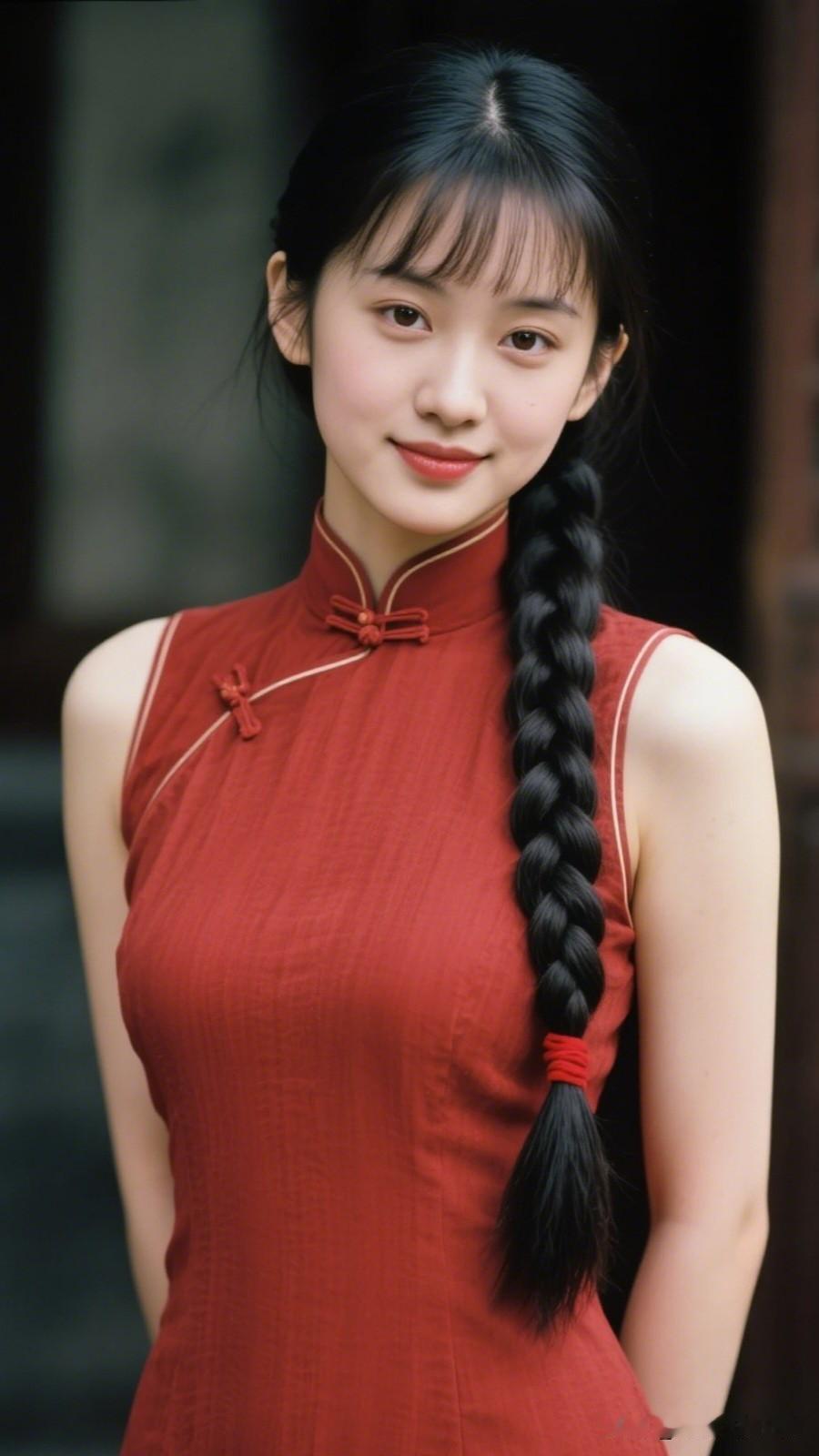 红衣美人笑，古韵入画来。美少女美景分享红衣少女，古典优雅，韵味十足