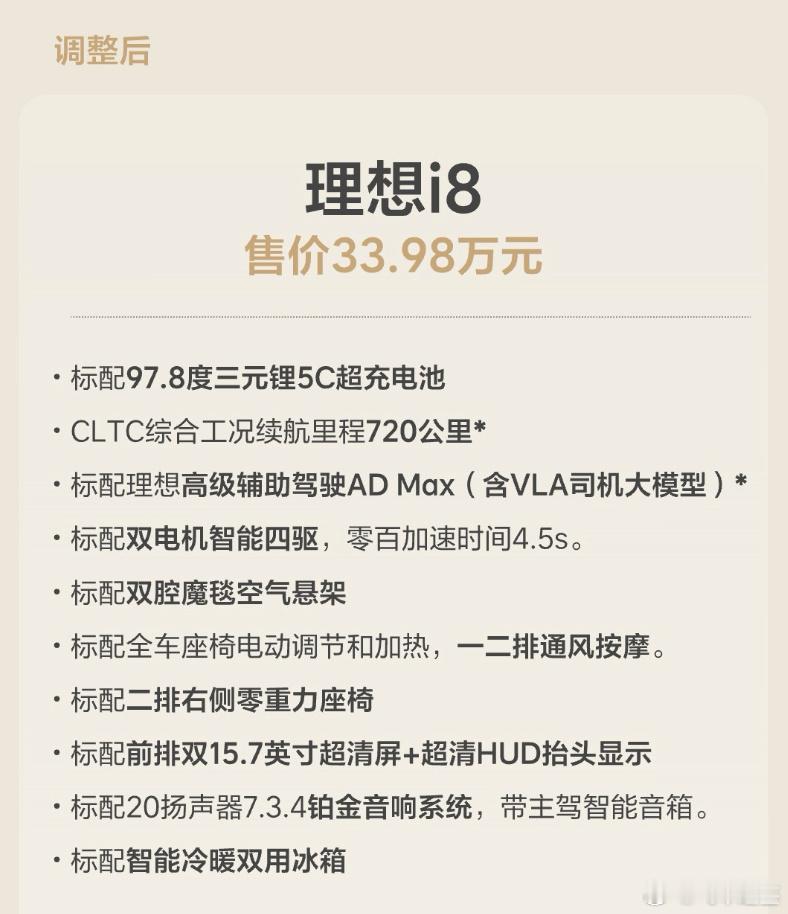 调整后的理想i8能卖好吗是听听劝的，成年人不做选择，相信i8可以的！​​​
