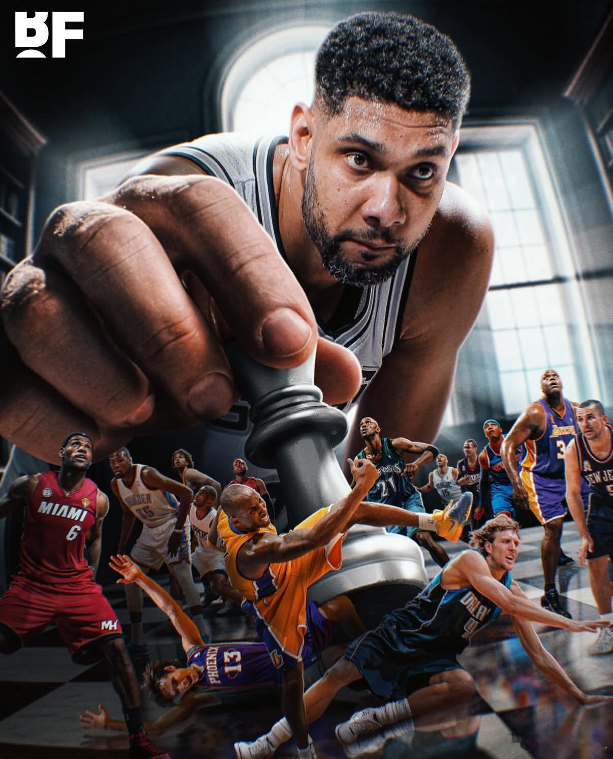 NBA传奇球星对阵蒂姆·邓肯的战绩：🔹科比·布莱恩特：39胜43负🔹德克
