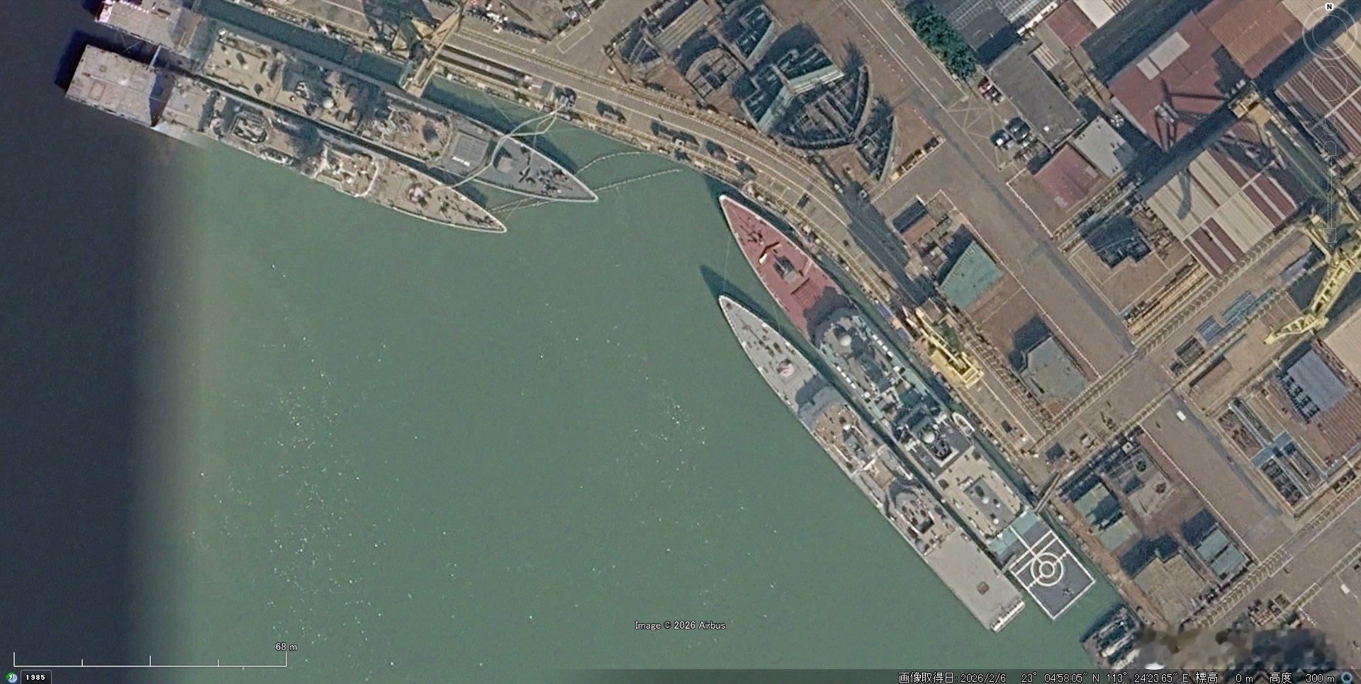 054A改进型与海警101型执法舰的尺寸对比：