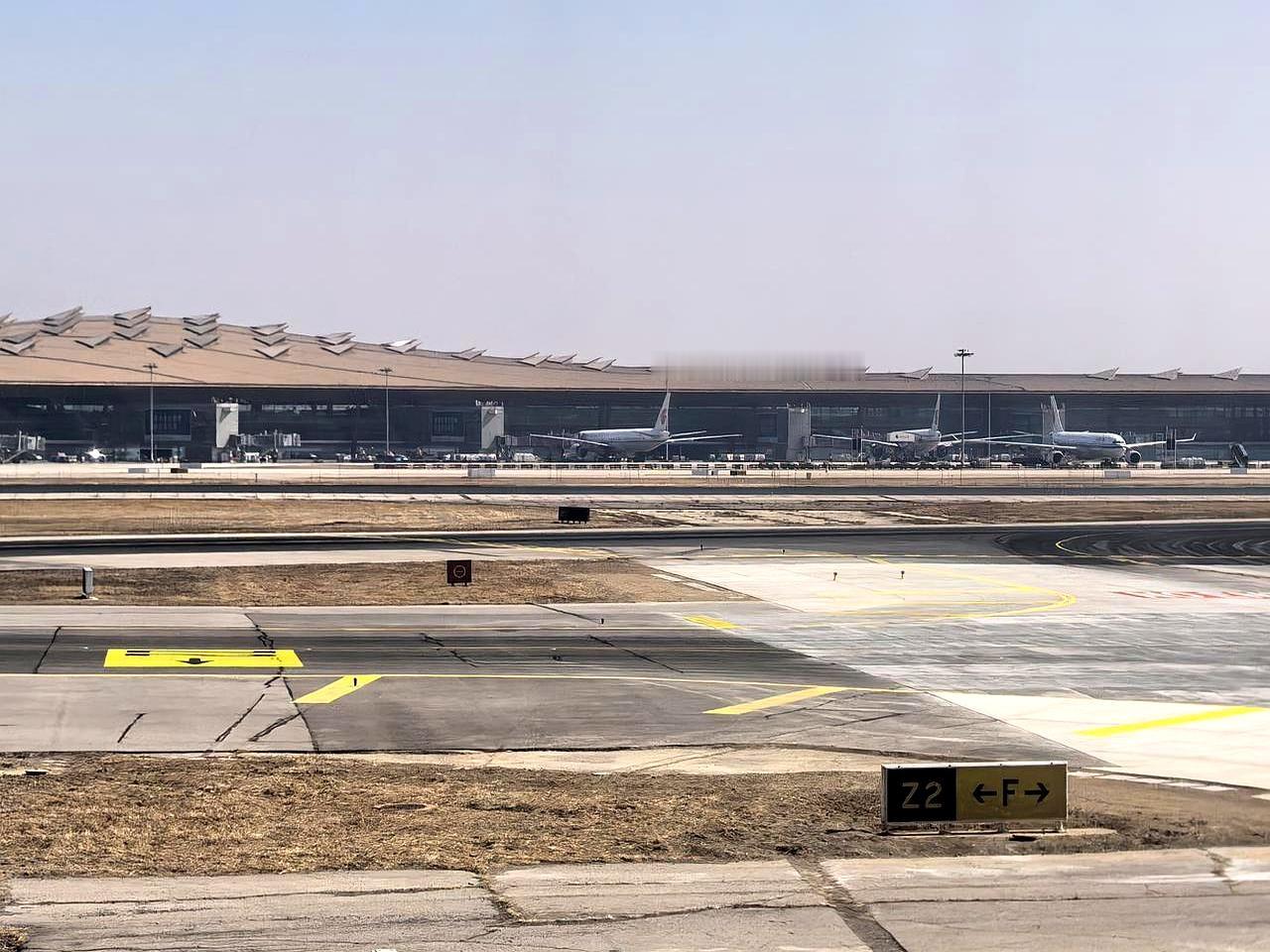 我说首都机场T3航站楼，平时不是专门停靠国际航班吗？结果今天一看，一架国外航空