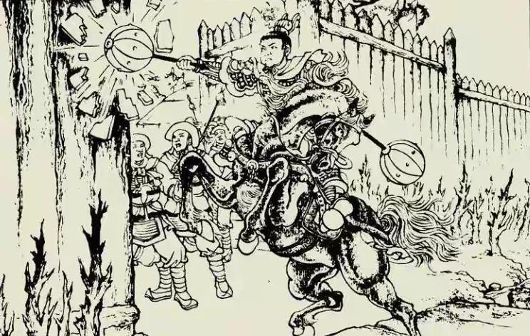 大公子岳云打碎了免战牌，气坏了岳飞，非要杀他，多亏众将求情，让他戴罪立功，战金国