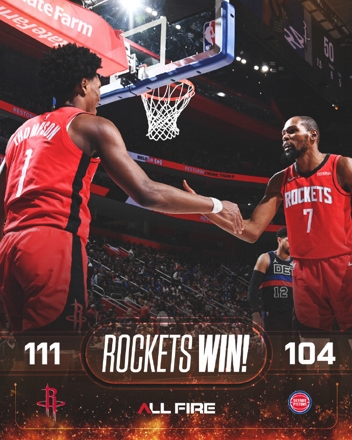 兴风作浪！#火箭战胜活塞# 真没想到啊，背靠背的火箭，能战胜东部第一的活塞