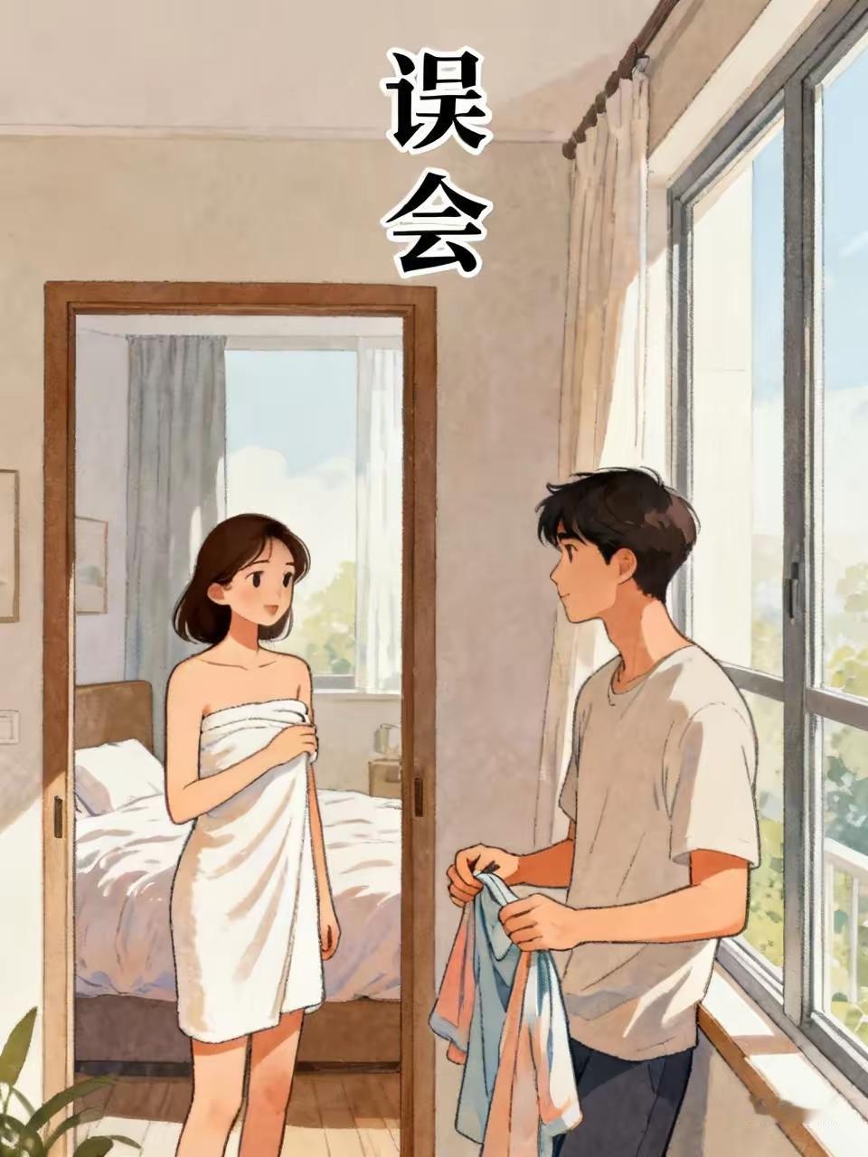 一男一女合租一套房。某天夜里，女人去洗澡，男人趁机走进她的卧室，拿起她的衣服，一