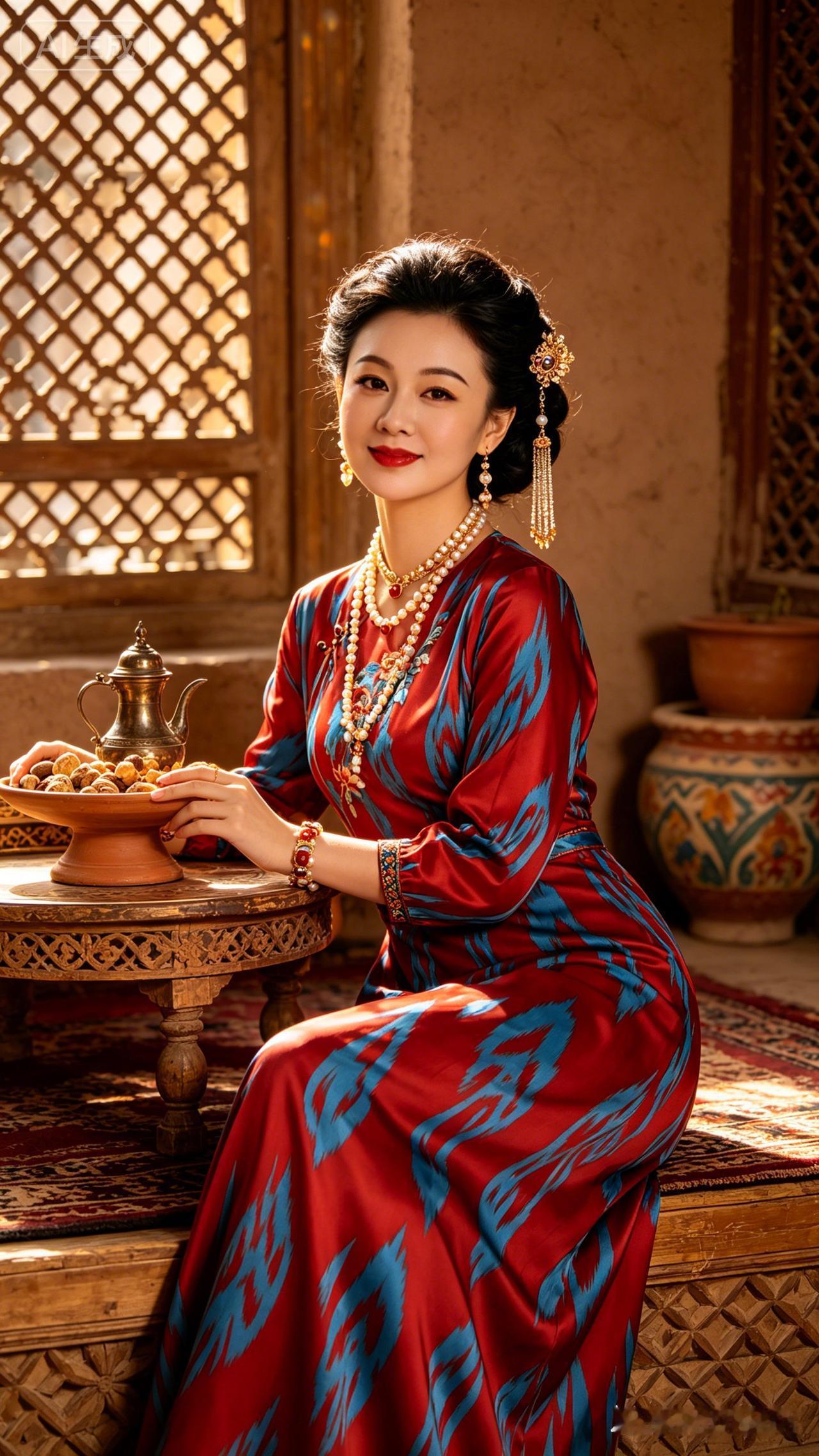 这姑娘穿着旗袍，好漂亮！