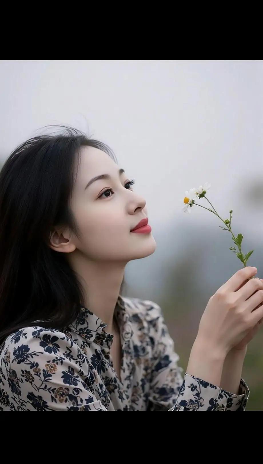 纯情美少女沉醉在花海中，感受自然的美好🌺🌹🌺🌴