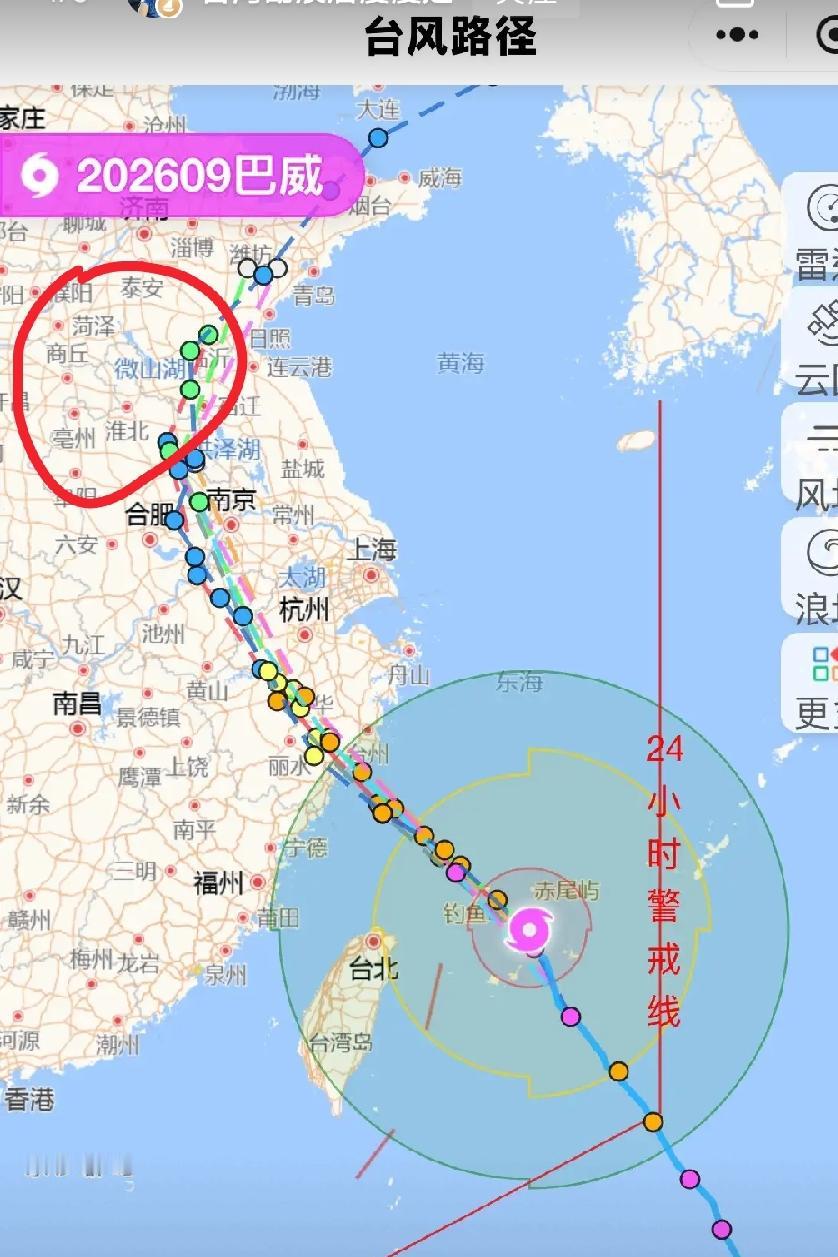 中原地区真是风水宝地！台风巴威来势汹汹，可是到了淮海地区，恰好擦肩而过，破坏力没