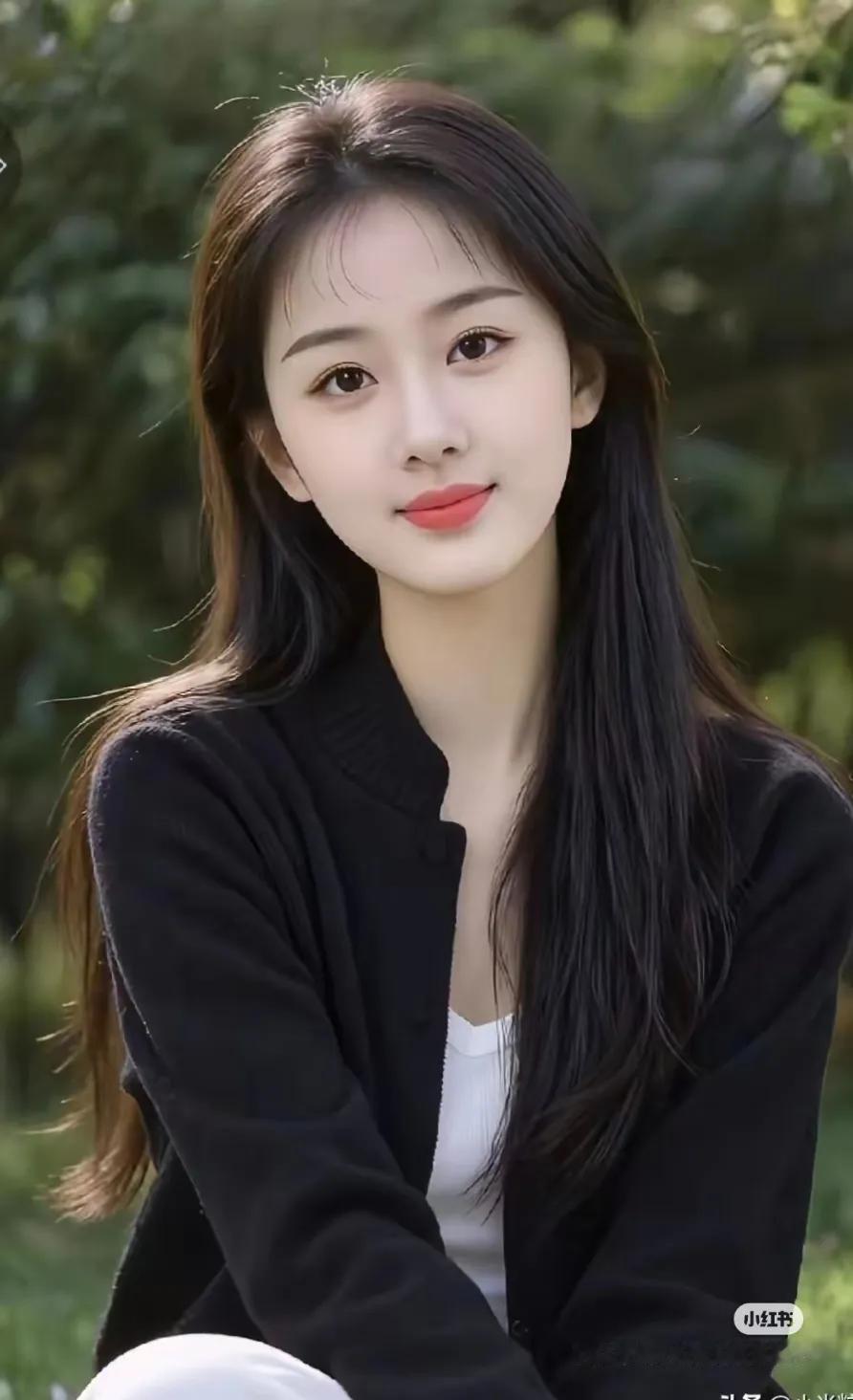 温柔微笑，自然清新，享受美好时光。街拍高清美女