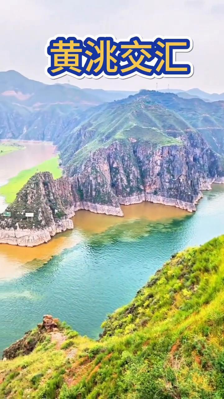 黄洮交汇。现在大家看到的是位于刘家峡的黄洮交汇景观。大家能分得清哪一条河是黄河