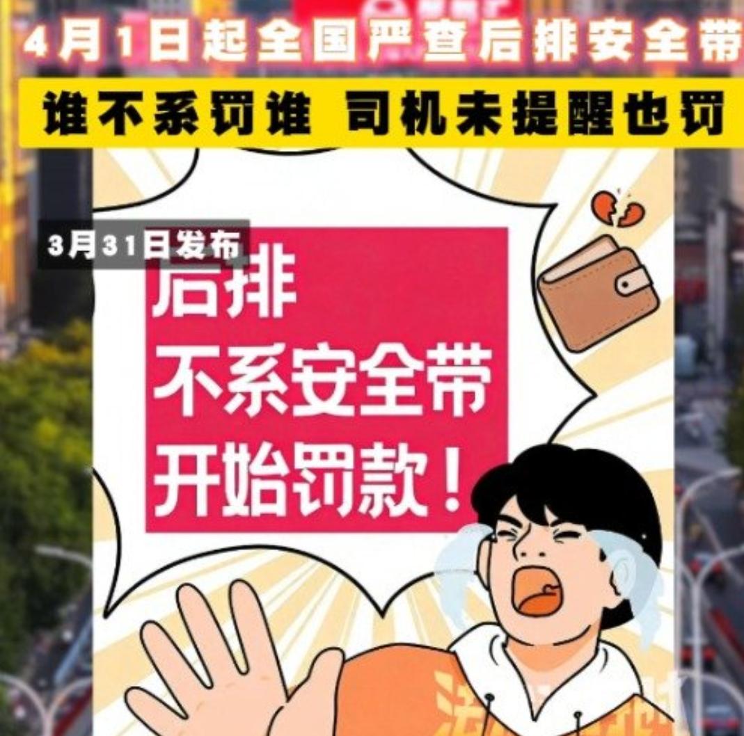明日起，后排不系安全带直接罚钱！很多车主还不知道注意了！从明天开始，后排乘