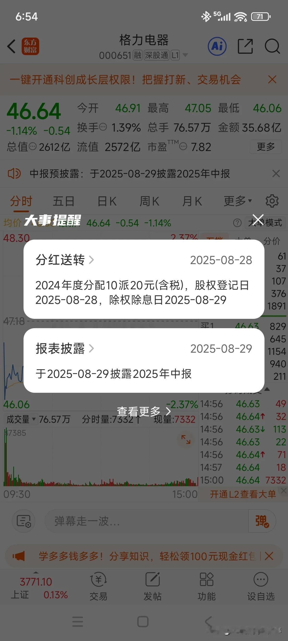 分红公告终于来了，8月28日股权登记，8月29日除权！二股东京海互联可以拿到近8