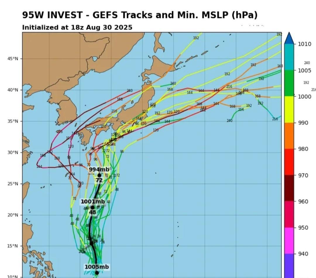 今年15号台风“琵琶”已在酝酿中，有可能在下周生成！今天(31日)早晨，台风“蓝