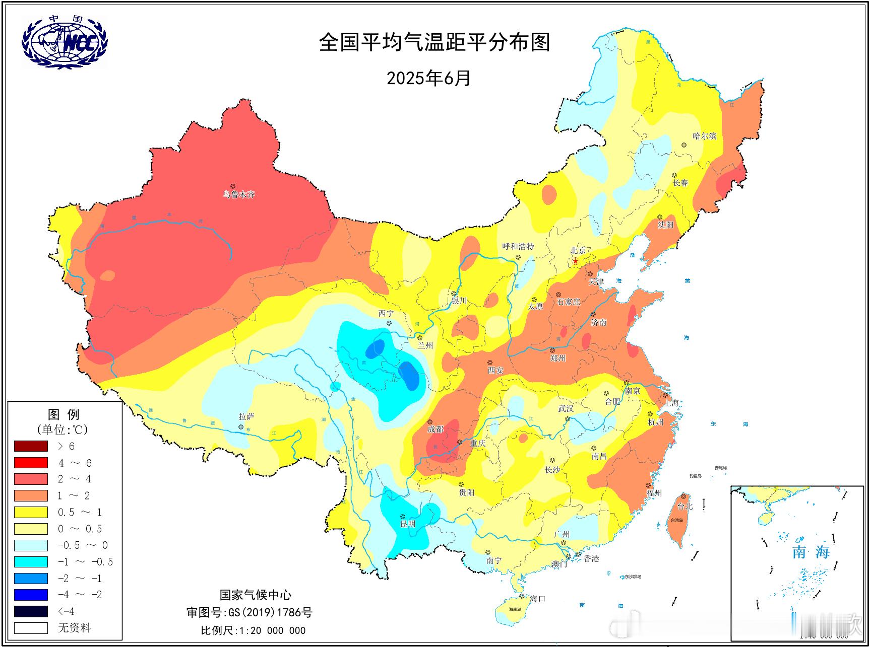 【数一数二热的6月】今年6月全国（面积加权）平均气温21.27℃，偏高0.91℃