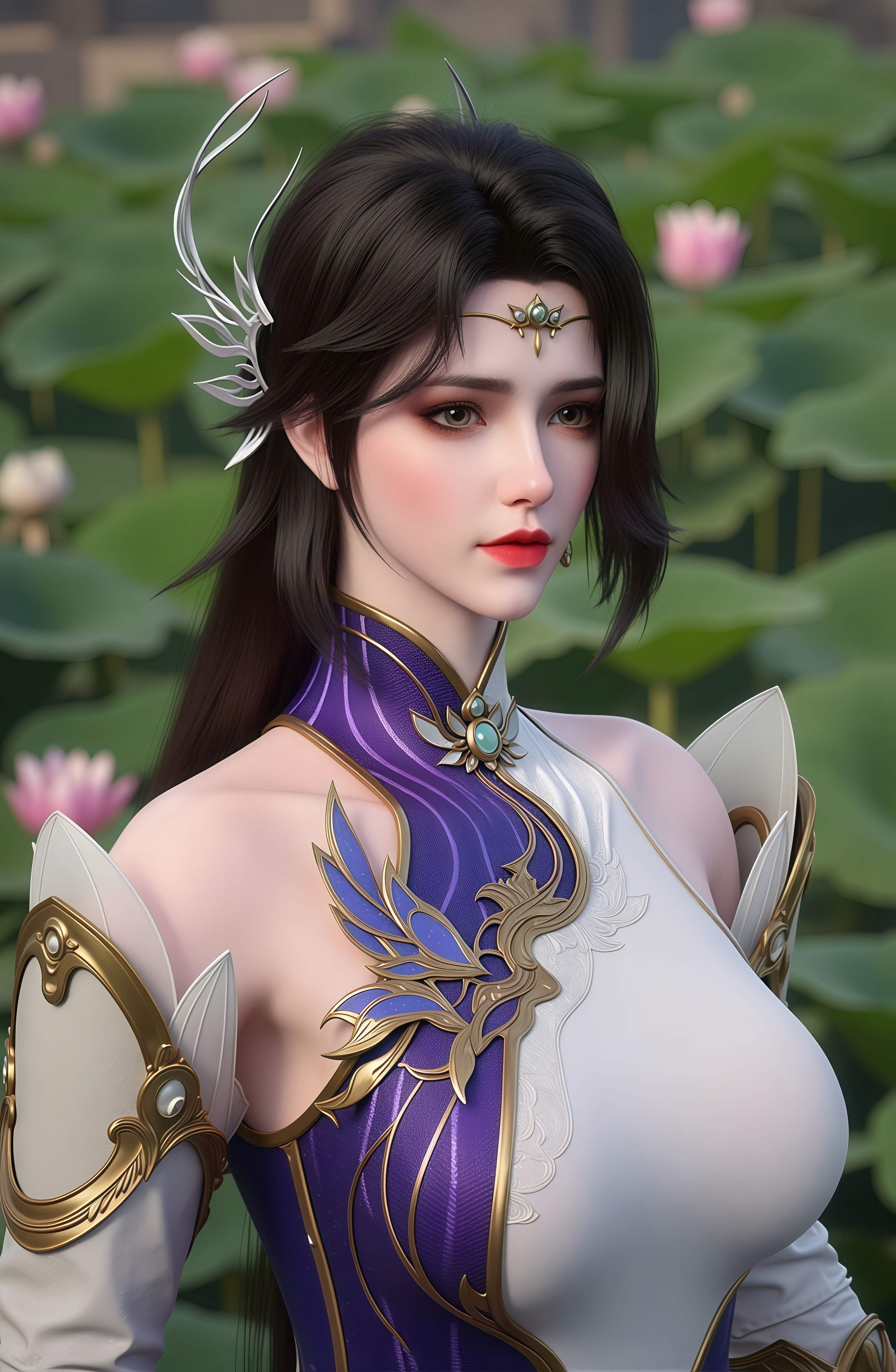 【国漫女神】《斗破苍穹》玄衣AI手机壁纸：师娘总是这么美丽动人！