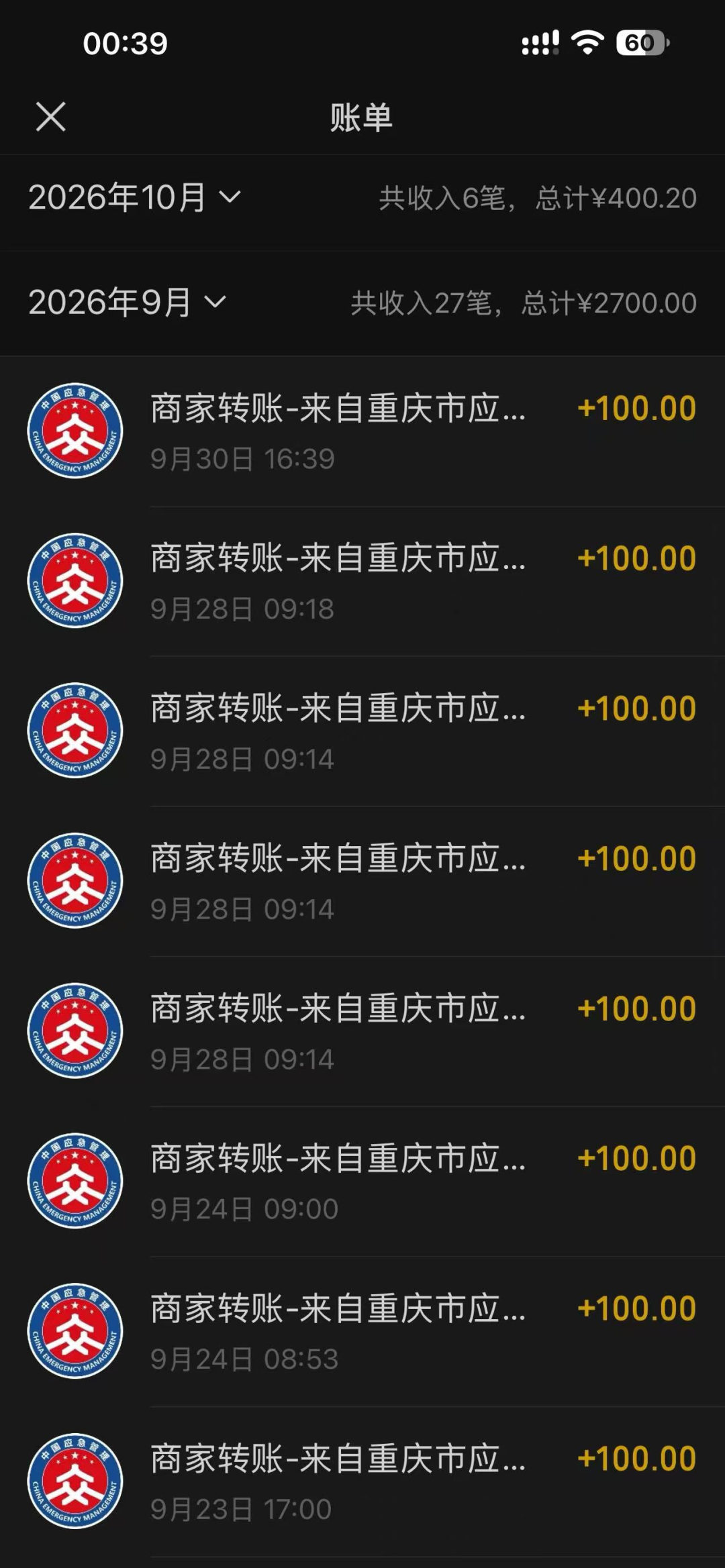 近日，重庆不少市民晒出重庆市应急管理局发的“风险隐患报告奖励红包”，一个金额100元。重庆一名普通市