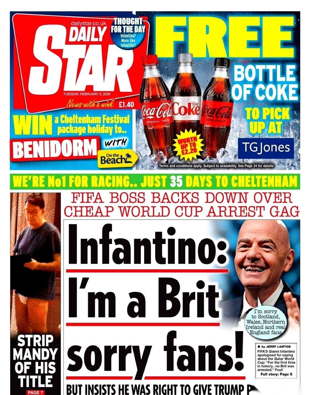 我勒个去，今天算是见识了什么叫“道歉的艺术”。国际足联那个主席，因凡蒂诺，终于