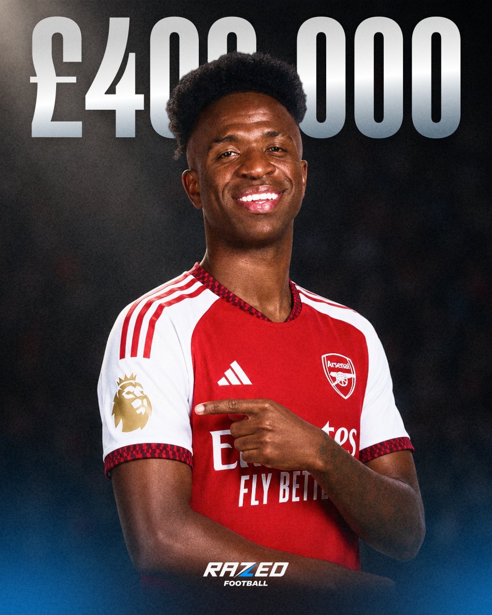 RazedFootball：维尼修斯·儒尼奥尔目前在皇家马德里拿着每周40万英镑