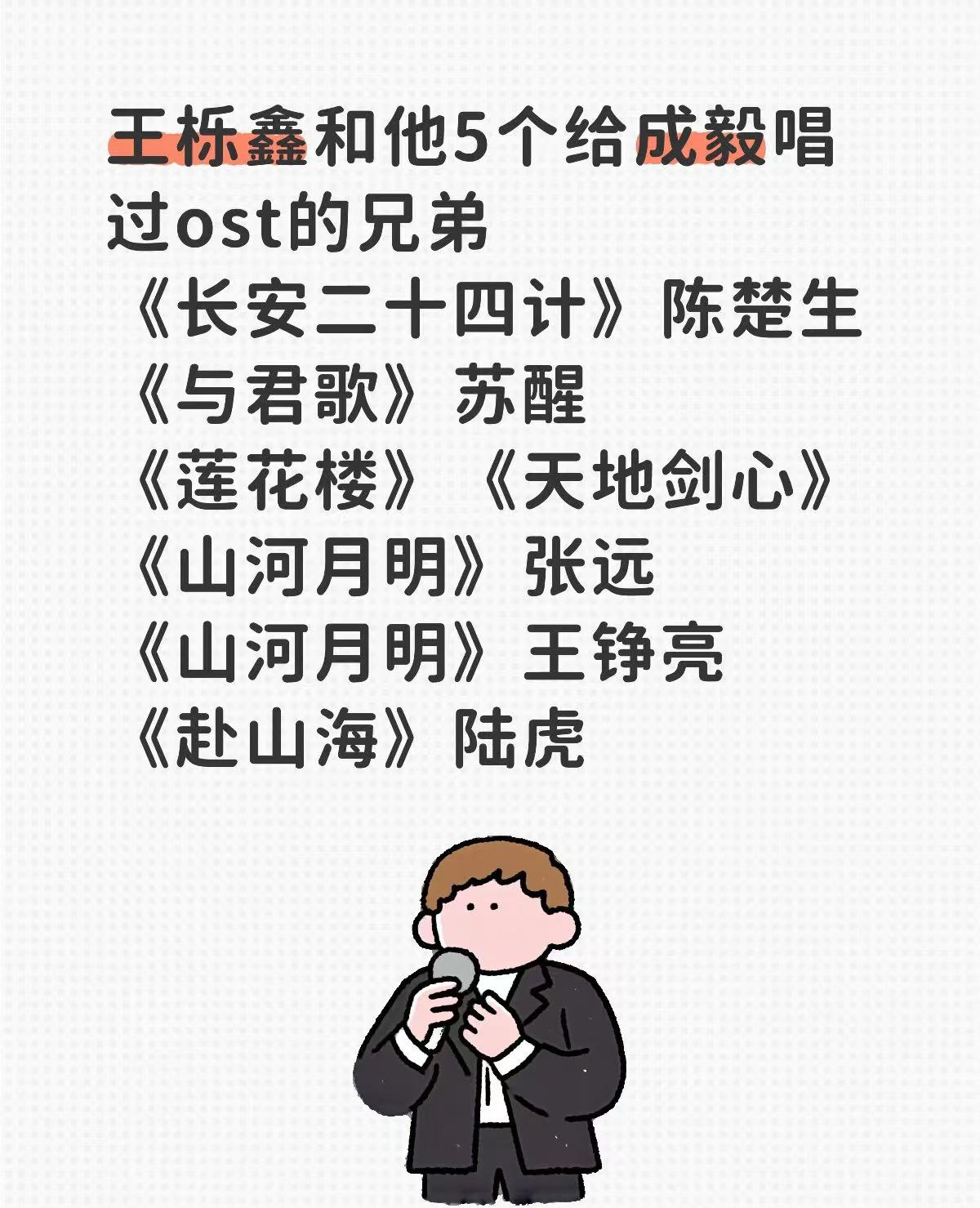 再就业男团里也只有王栎鑫没与成毅合作过了。没想到啊，哥几个竟然与成毅🈶此渊源