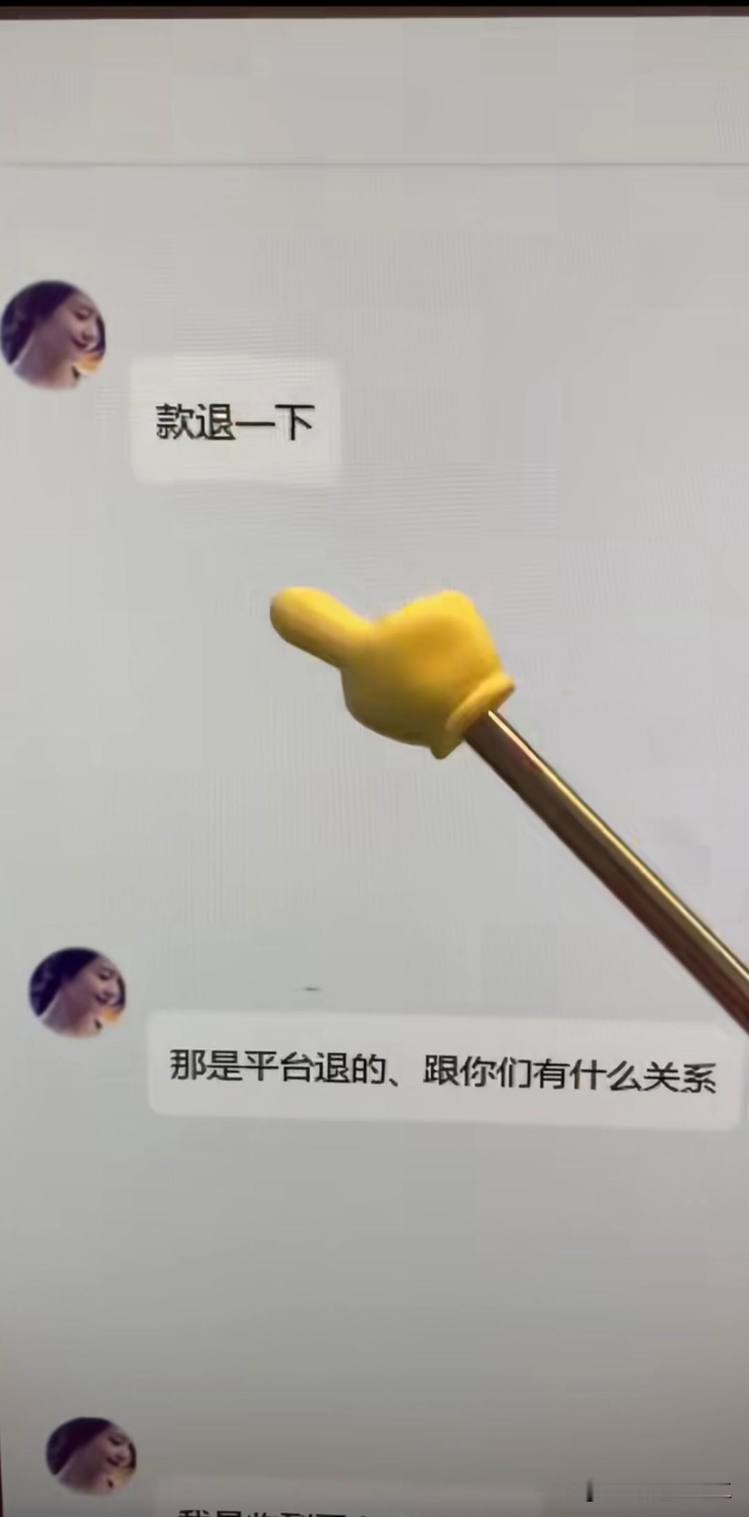 网友，退一下款客服，已经退了网友，那是平台退的，你们的还没有退……