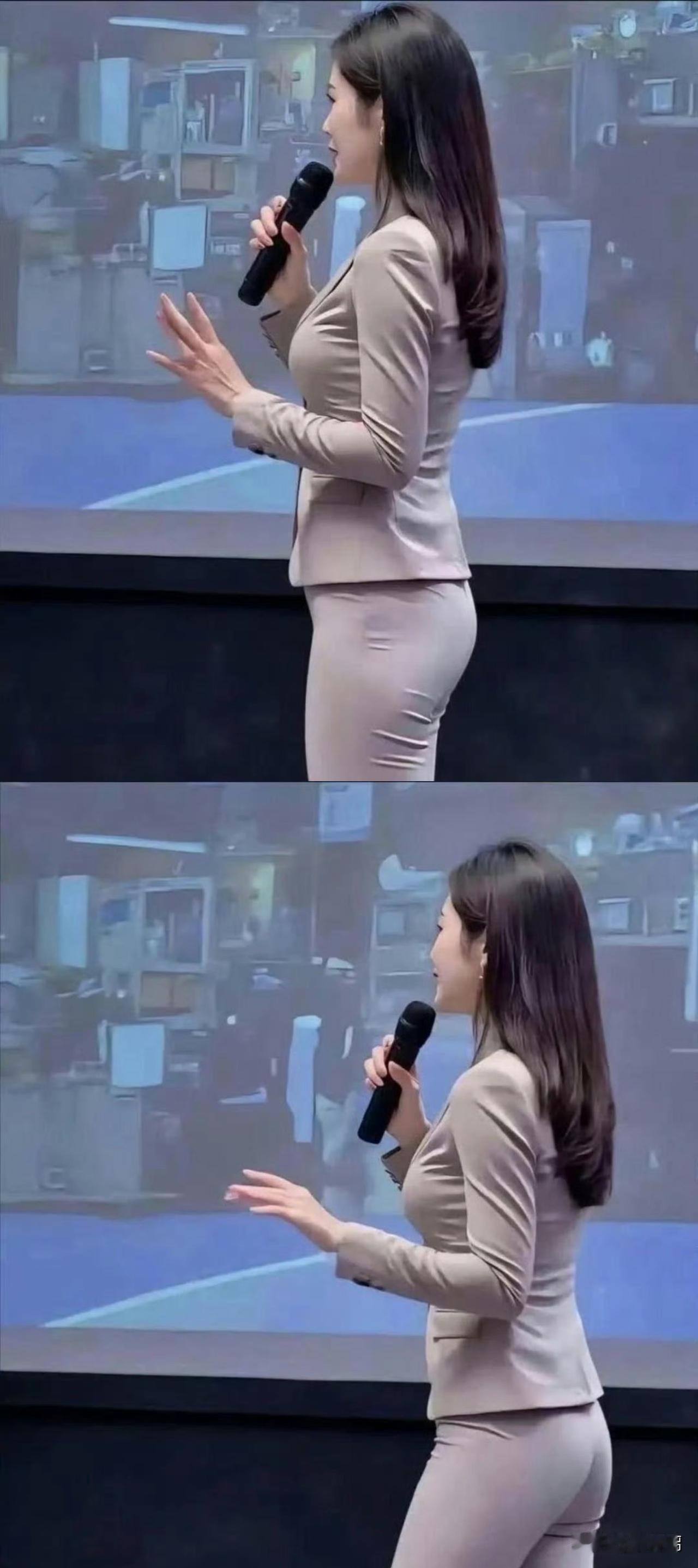 这位姐姐的商务装穿出了瑜伽裤的效果！