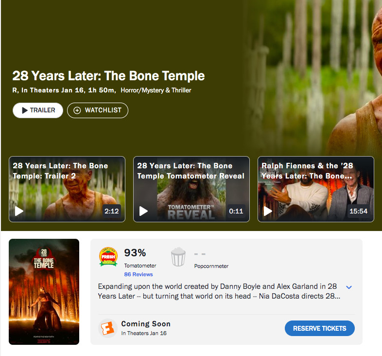 TNABO《惊变28年2：白骨圣殿》媒体评论解禁，虽然导演这次换成了尼娅·达科