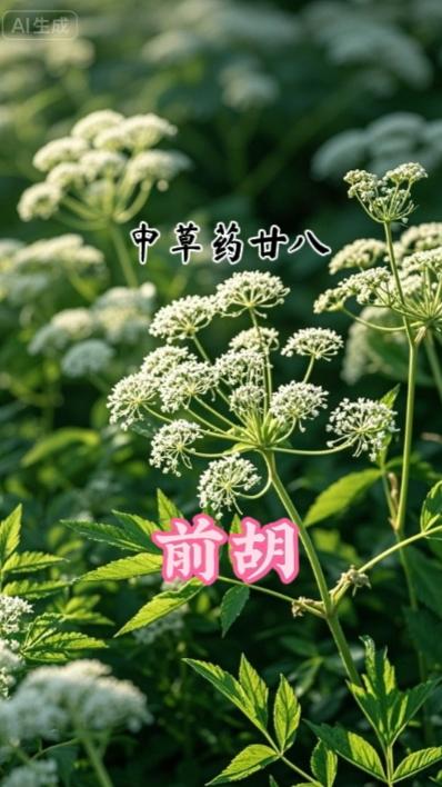 中草药廿八……前胡，中药名，学名“白前”，是一味常用的止咳化痰药材。它性微苦、微