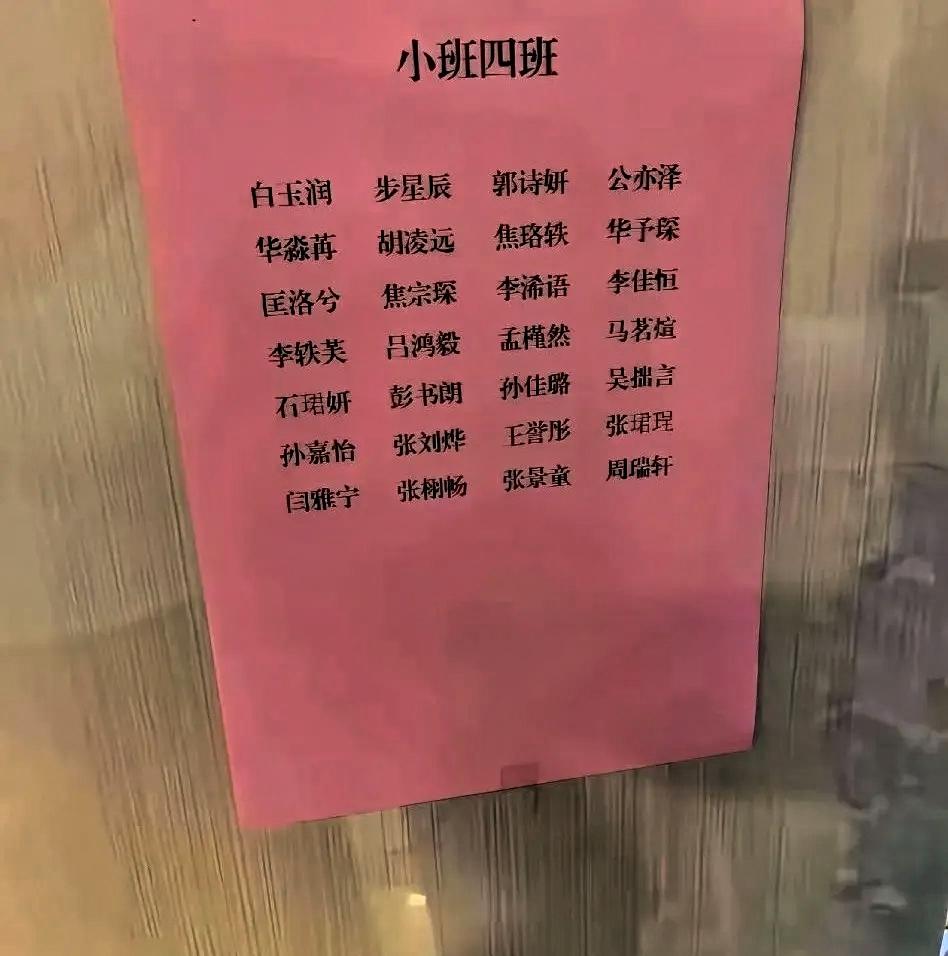 今年一幼儿园新生报到，老师点名差点没崩溃，全班30个娃，一大半听着像从修仙剧组跑
