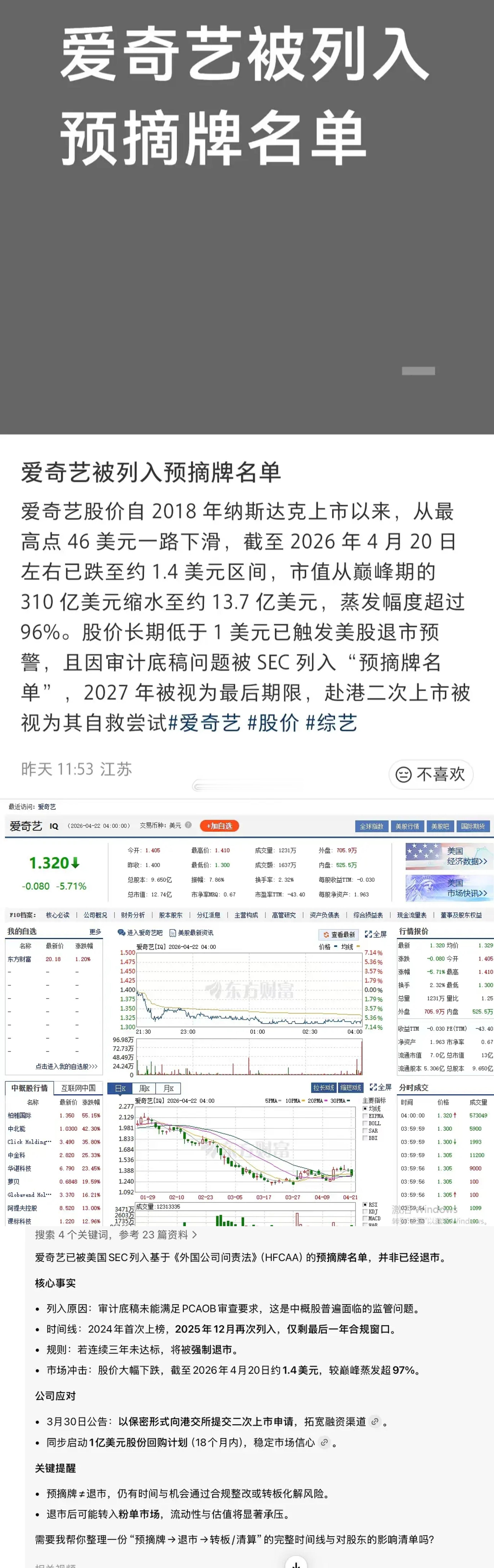 爱奇艺好像真的快完🥚了