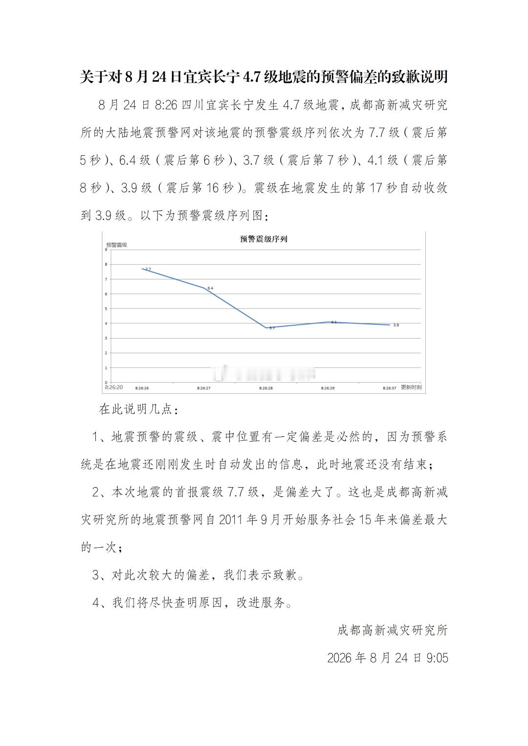 长宁地震预警误报网友收到“四川宜宾发生7.7级地震”预警信息，官方通报来了！合