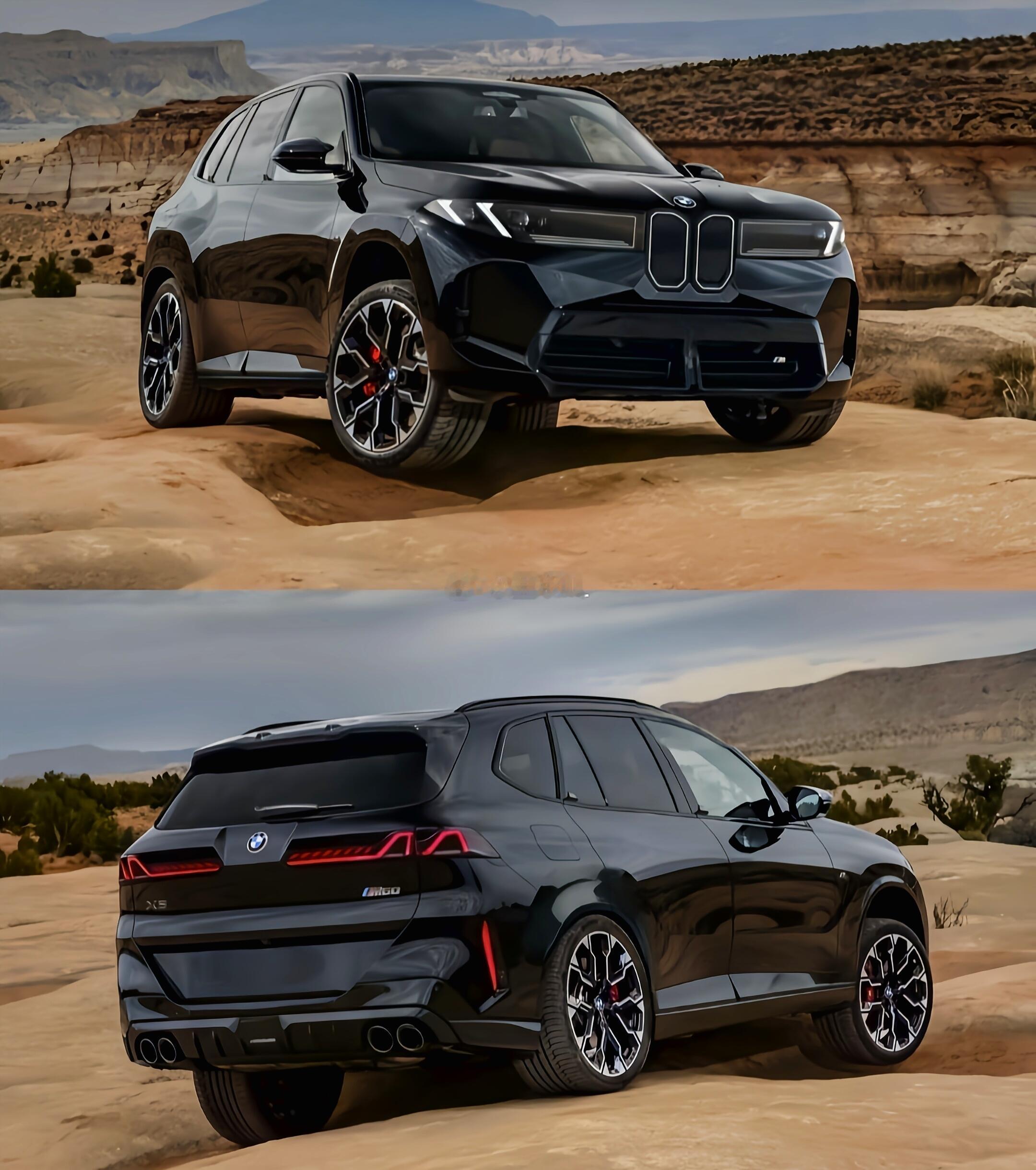 第五代燃油版宝马X5路测图曝光，新车预计2026年下半年发布。外观，前脸进气格栅