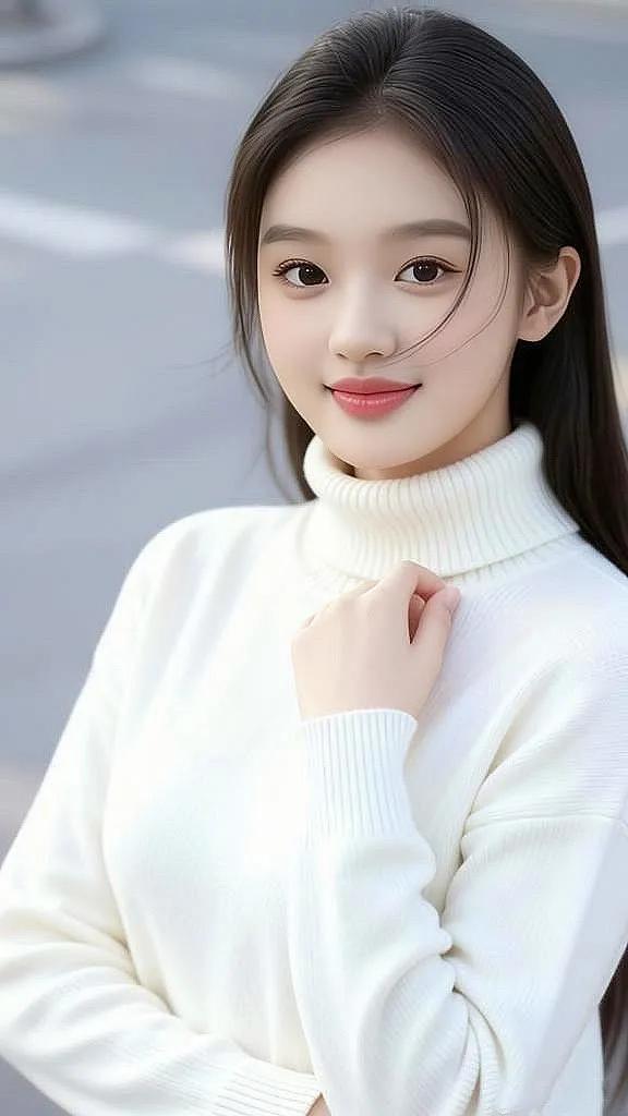 温柔甜美的冬日穿搭，保暖又时尚！街拍高清美女