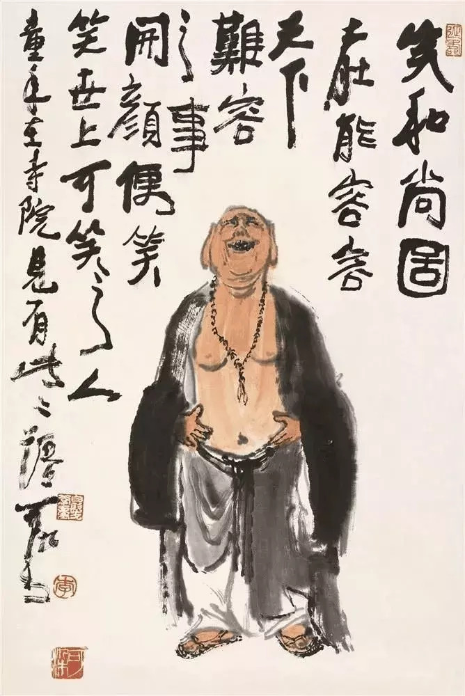 李可染水墨人物。李可染的人物画，画面动态微妙，形象夸张但不丑化，朴质却不陋拙，富