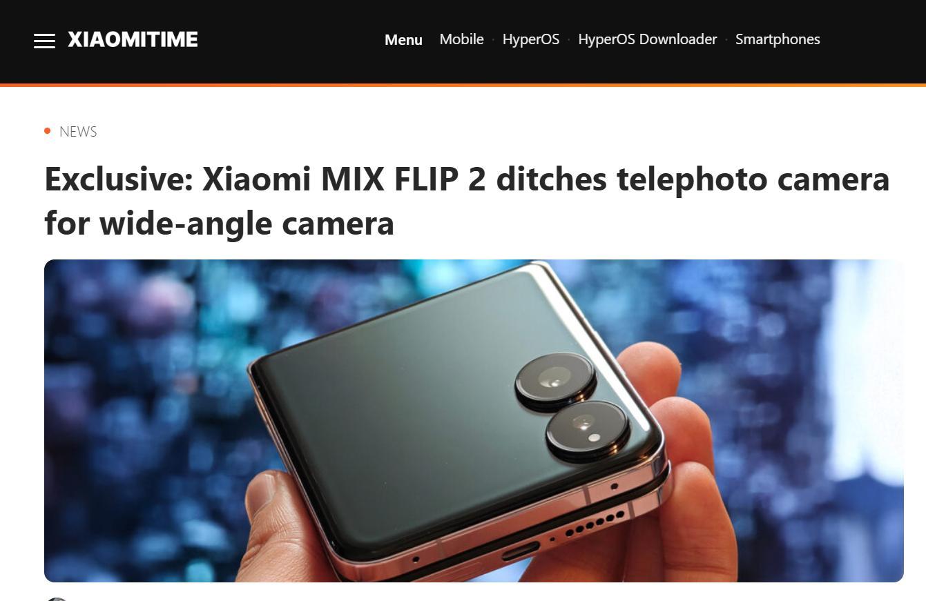 媒体XiaomiTime发文晒出了小米MIXFlip2折叠屏新机的部分影响配置