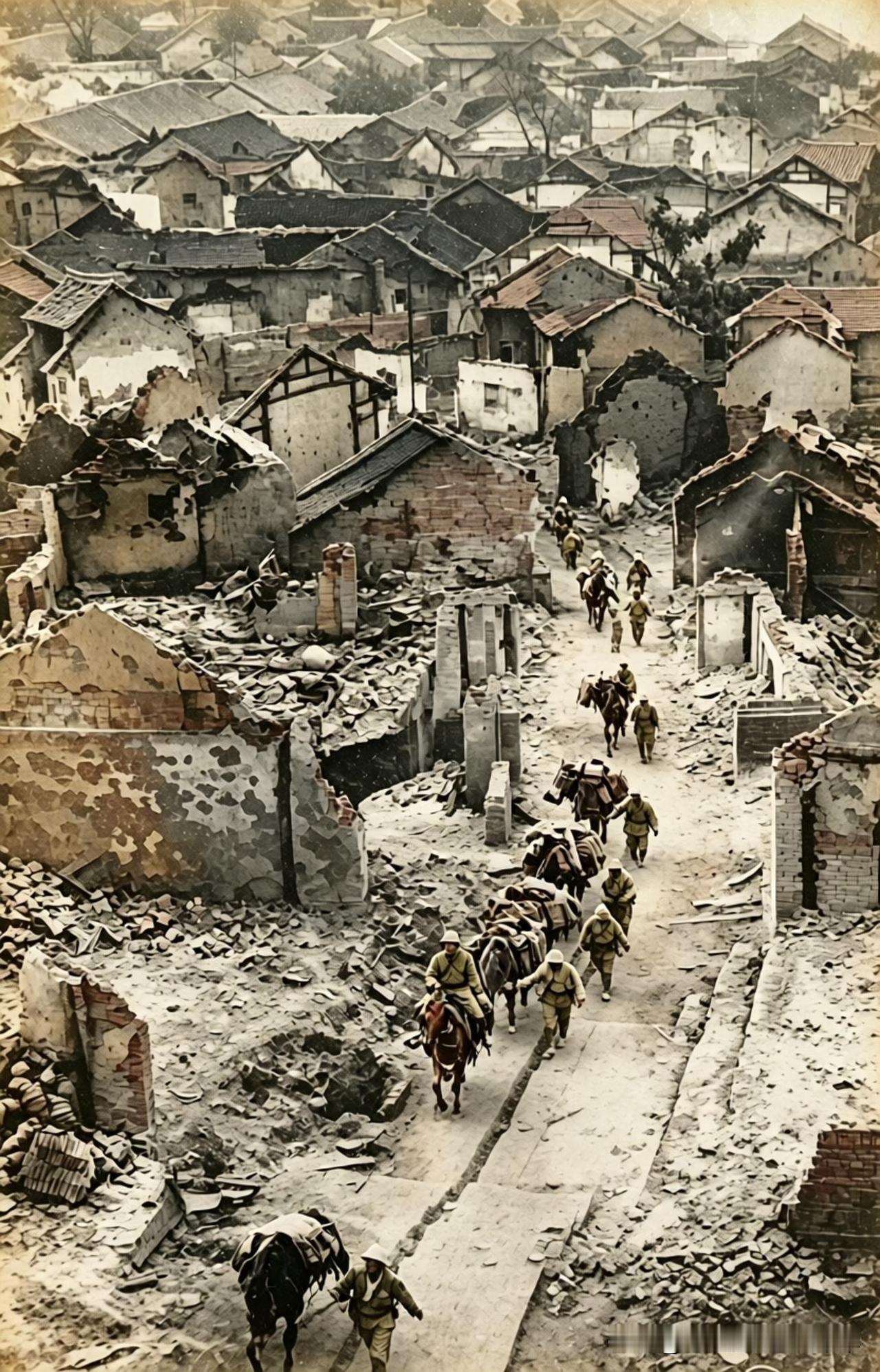 1938固始旧照：读懂“山河破碎”这四个字的沉重再次端详这张修复上色的老照