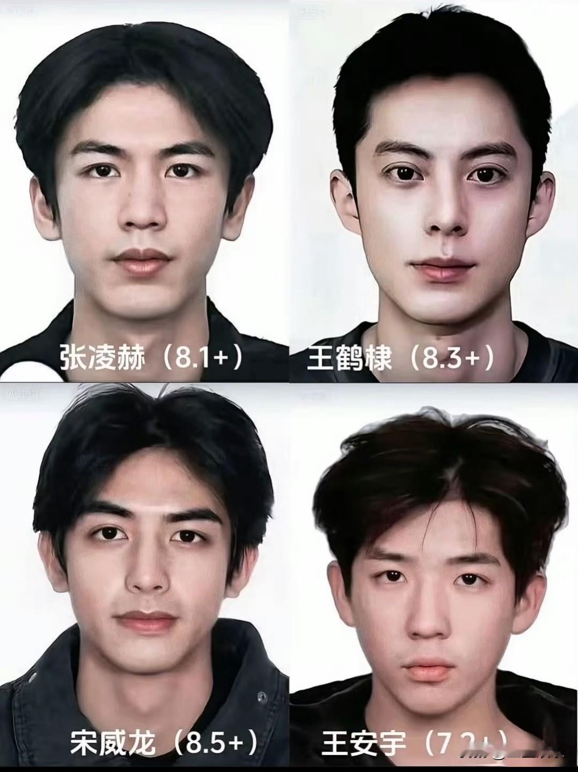 内娱四大男神早期纯素颜照同场活动谁帅一目了然张凌赫王鹤棣宋威龙王安宇